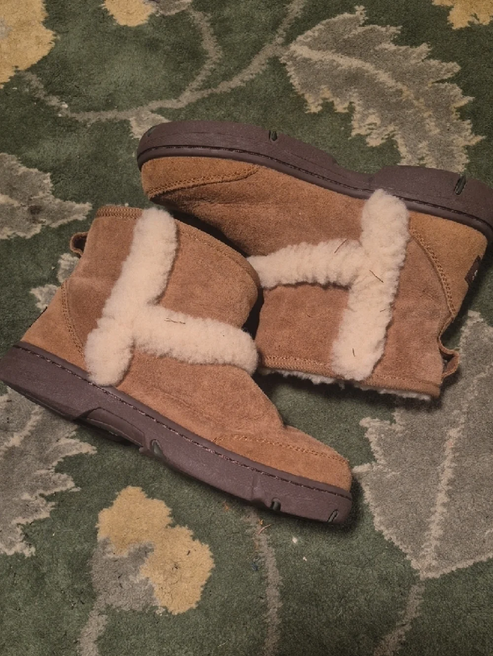 UGG Chestnut Suede Shearling-Lined Winter Boots